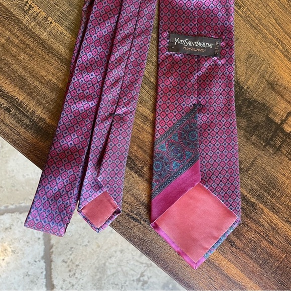 Yves Saint Laurent  Mens Silk Necktie One Size Tie Office Business - Picture 3 of 5
